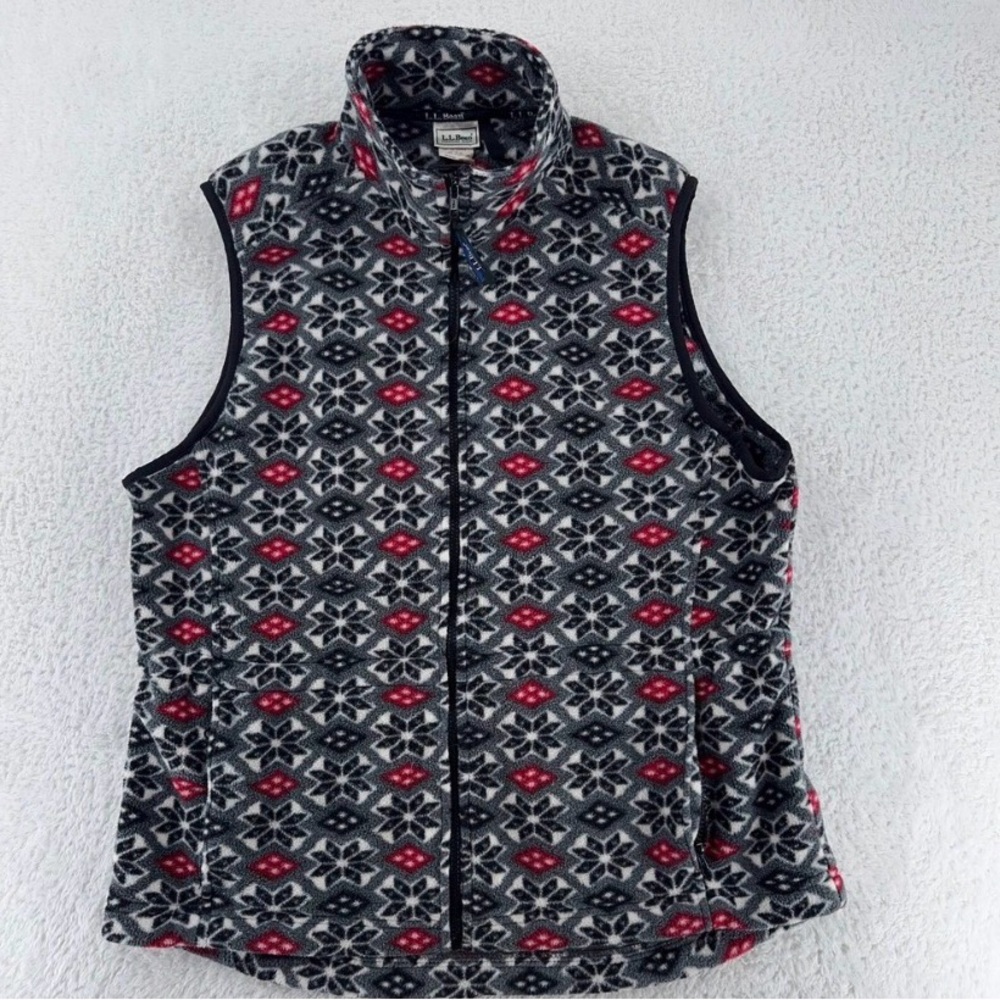L.L. Bean Women's Nordic Pattern Fleece Vest - Vintage